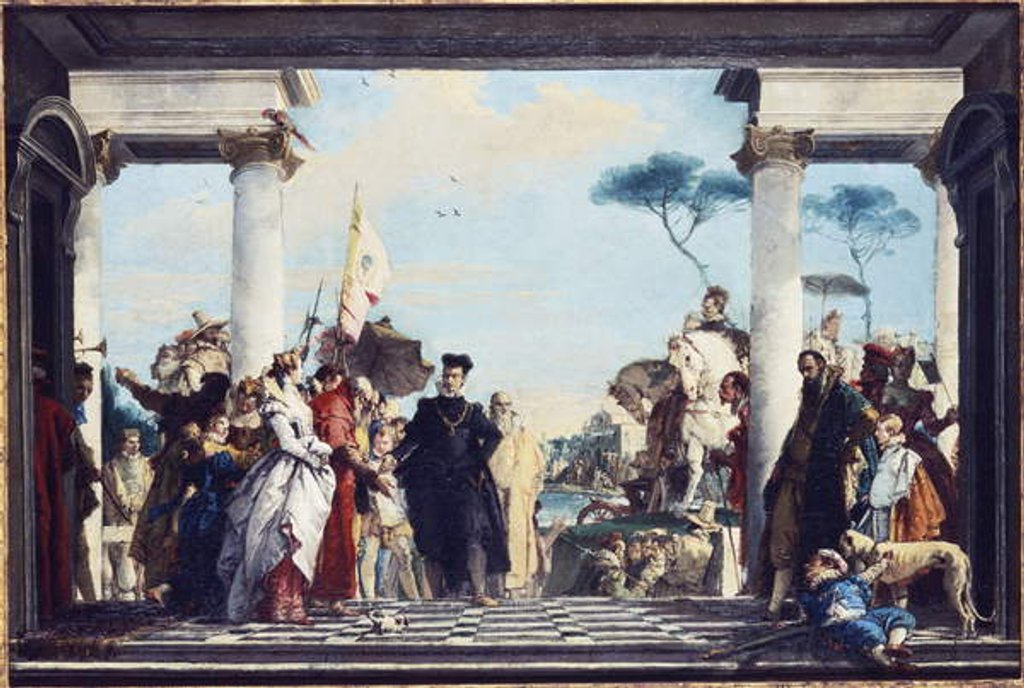 Detail of The Arrival of Henri III at the Villa Contarini, before 1750 by Giovanni Battista Tiepolo