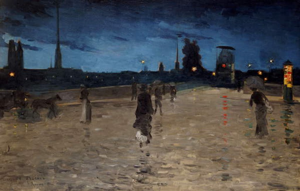 Detail of Le Pont de Pierre, Rouen, 1881 by Charles Angrand