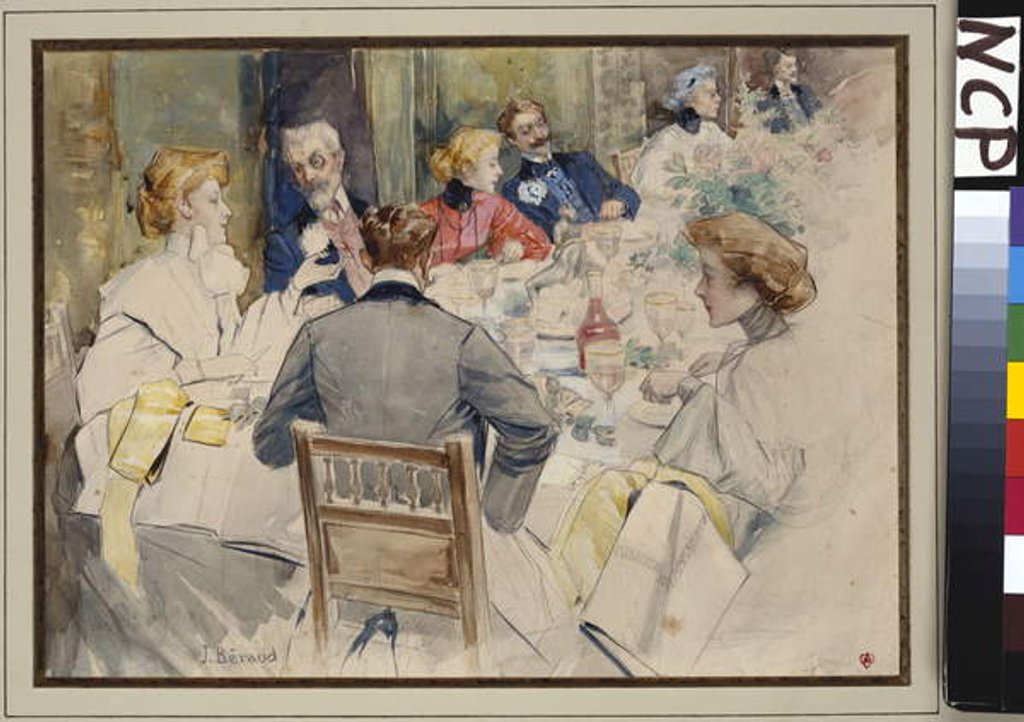 Detail of An Elegant Dinner Party by Jean Beraud