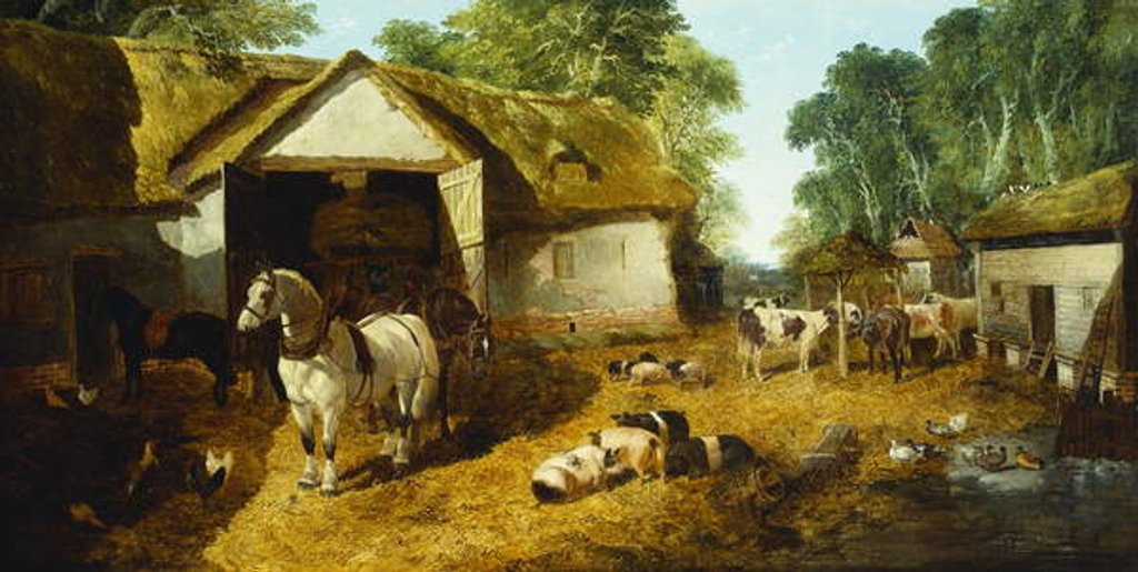 Detail of Meopham Farmyard, 1857 by John Frederick Herring Jnr