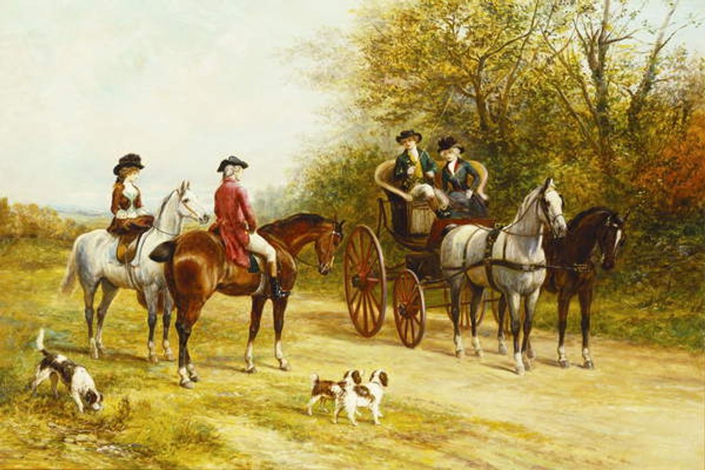 Detail of A Wayside Conversation by Heywood Hardy