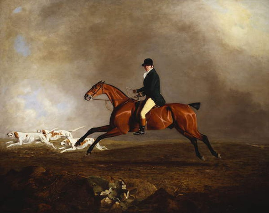 Detail of Thomas Mellish on his Hunter 'Saucebox' by Benjamin Marshall