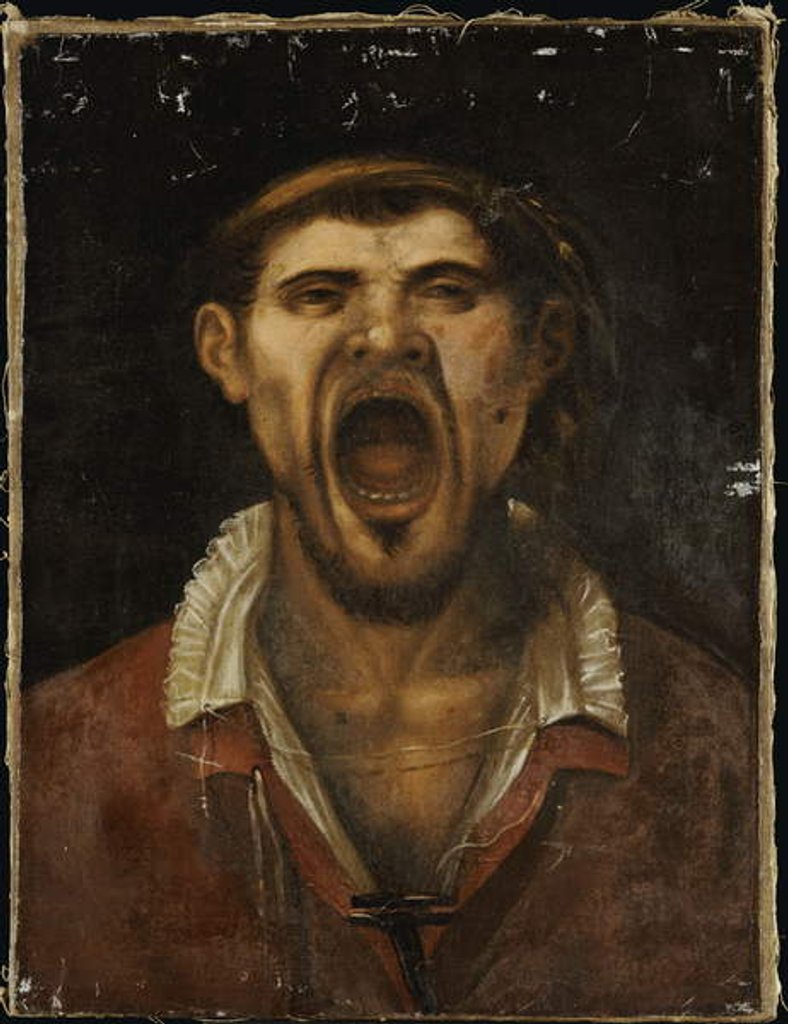 Detail of A Peasant Man Shouting by Annibale Carracci