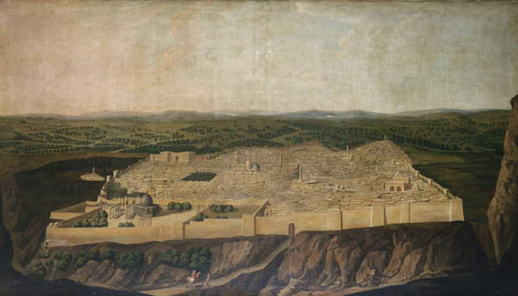 Detail of A Panoramic View of Jerusalem by Jean Baptiste Vanmour