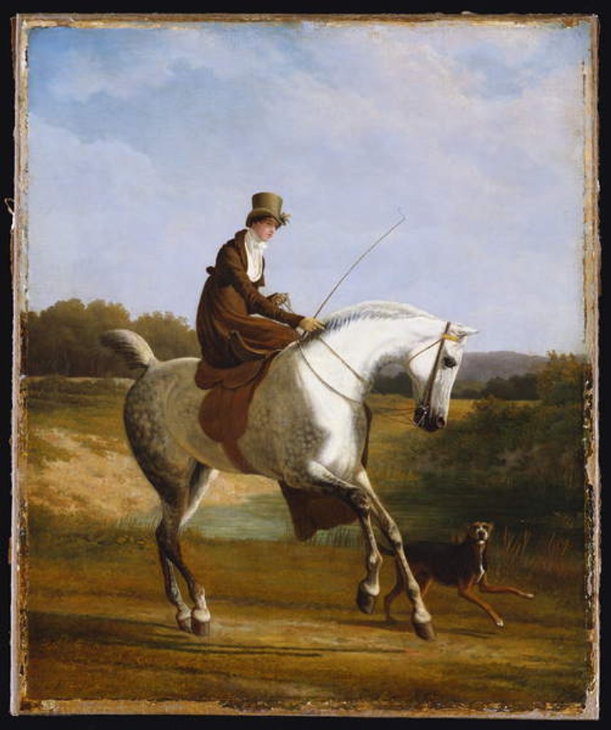 Detail of Miss Cazenove on a Grey Hunter, a Dog running Alongside by Jacques-Laurent Agasse