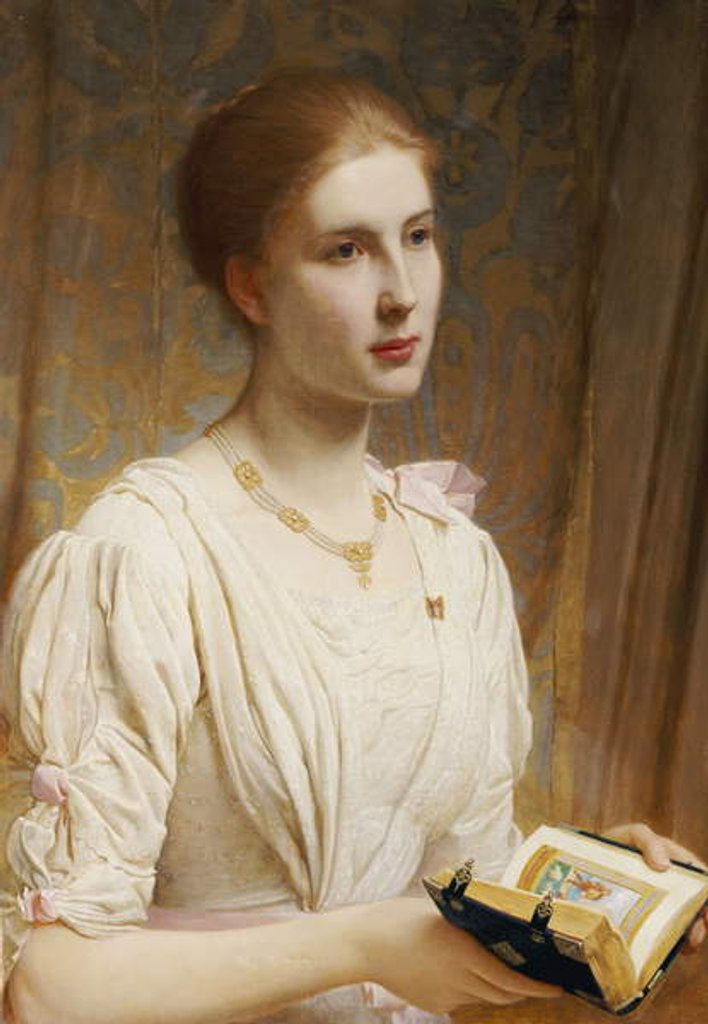 Detail of Portrait of Miss Helen Lindsay by Charles Edward Perugini