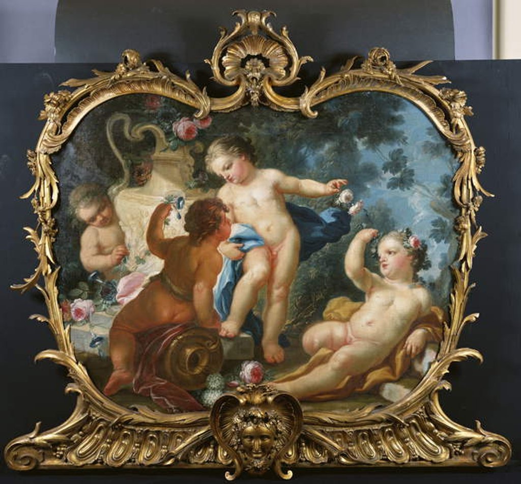 Detail of An Overdoor with Putti Disporting by Francesco de Mura