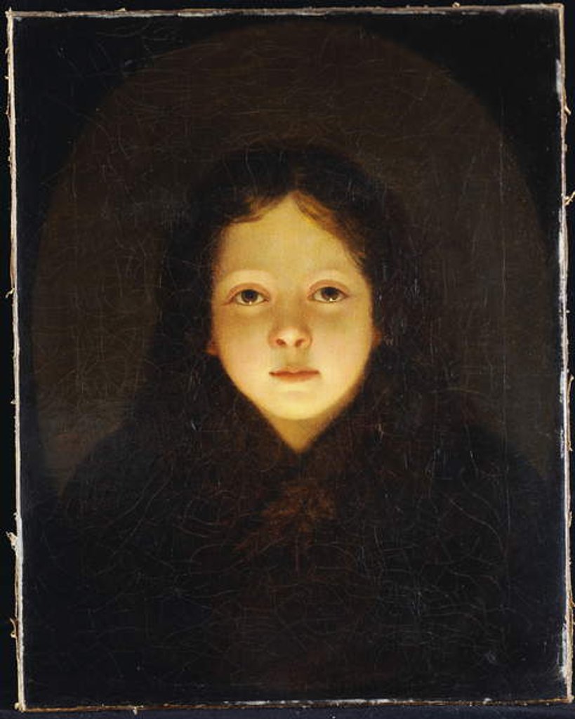 Detail of A Girl, Head and Shoulders by Petrus van Schendel