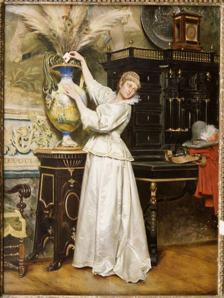 Detail of The Secret Postbox, 1876 by Tito Conti