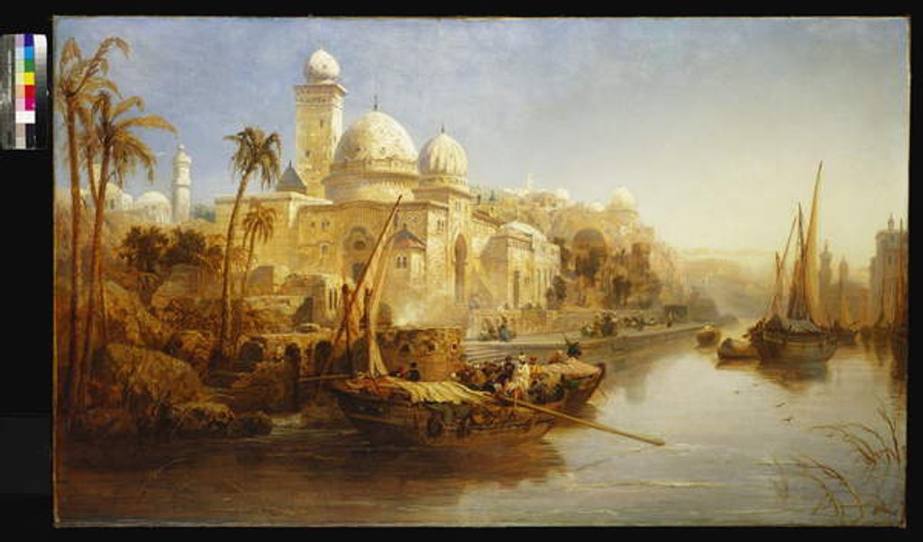Detail of Vessels moored at the Steps of a Moorish Palace, 1875 by James Webb