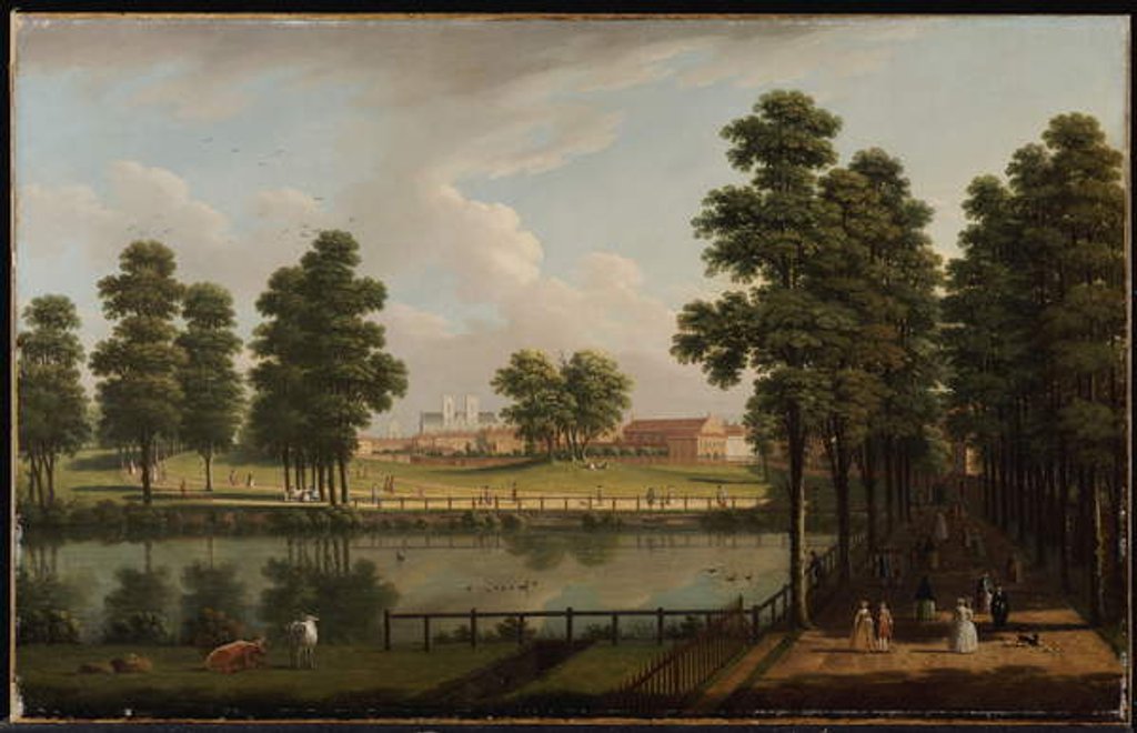 Detail of View of St. James's Park with Westminster Abbey Beyond by John Inigo Richards