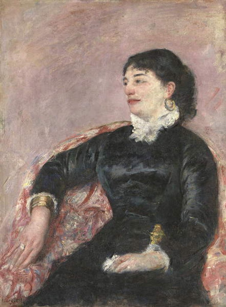 Detail of Portrait of an Italian Lady by Mary Stevenson Cassatt