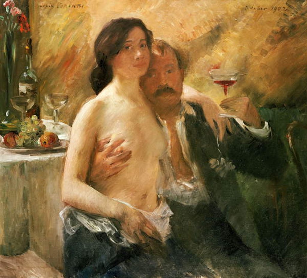 Detail of Self Portrait with Nude Woman and Glass, 1902 by Lovis Corinth