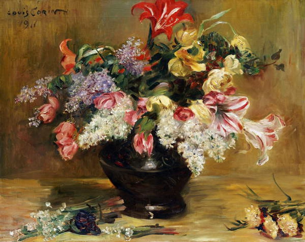 Detail of Amaryllis, Lilac and Tulips, 1911 by Lovis Corinth