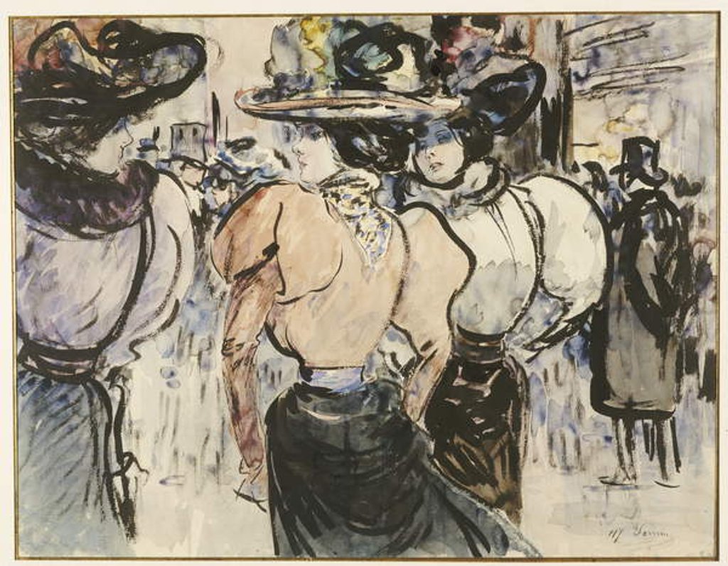 Detail of Elegant Ladies in the Street by Henry Somm