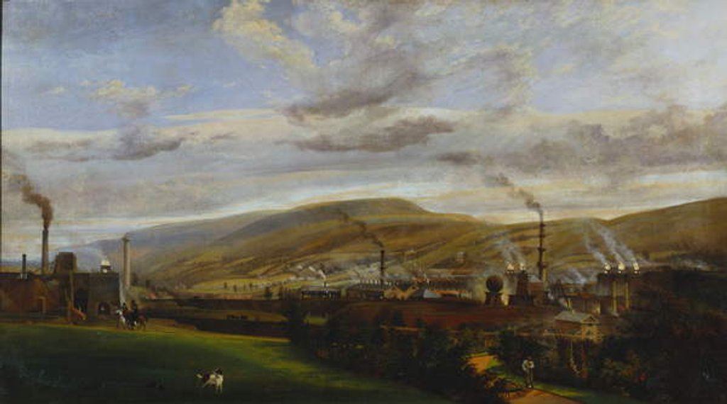 Detail of South Wales Industrial Landscape, c.1825 by Henry Penry Williams
