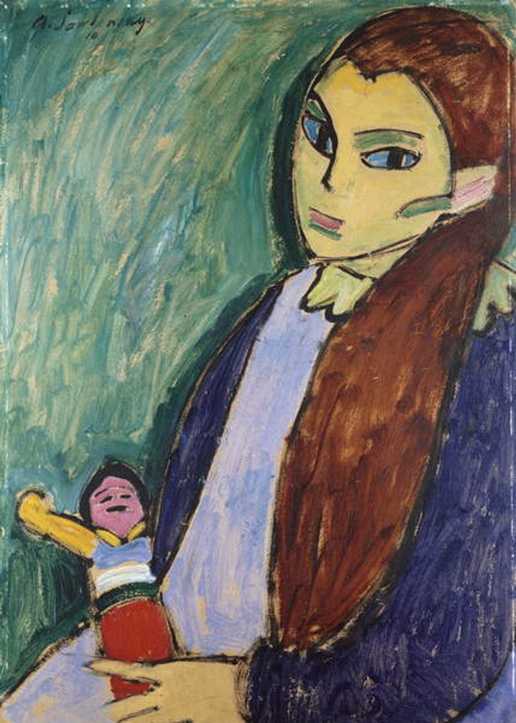 Detail of Girl with Doll, 1910 by Alexej von Jawlensky
