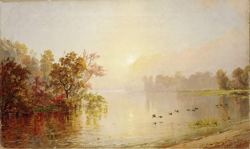 Detail of Hazy Afternoon - Autumn, 1873 by Jasper Francis Cropsey