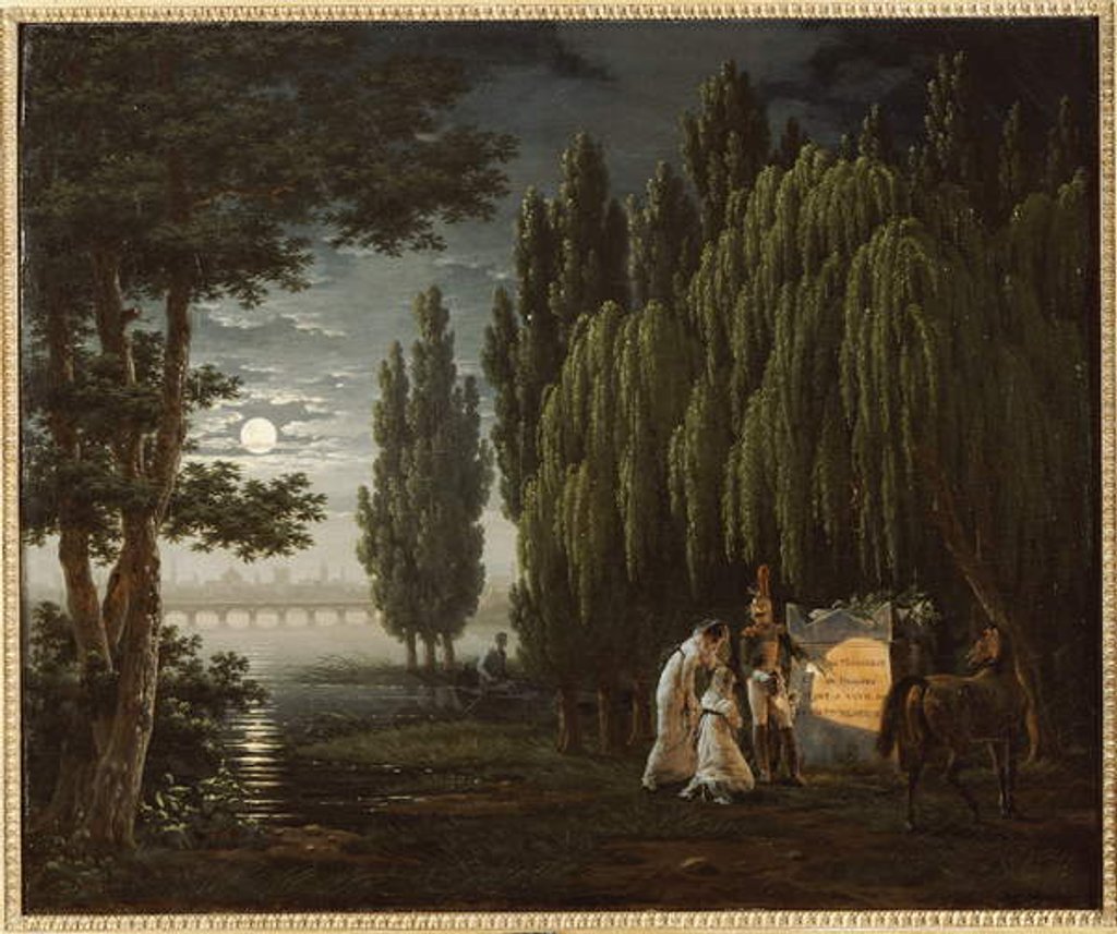 Detail of At the Tomb of Colonel Monginot by Emile Jean Horace Vernet