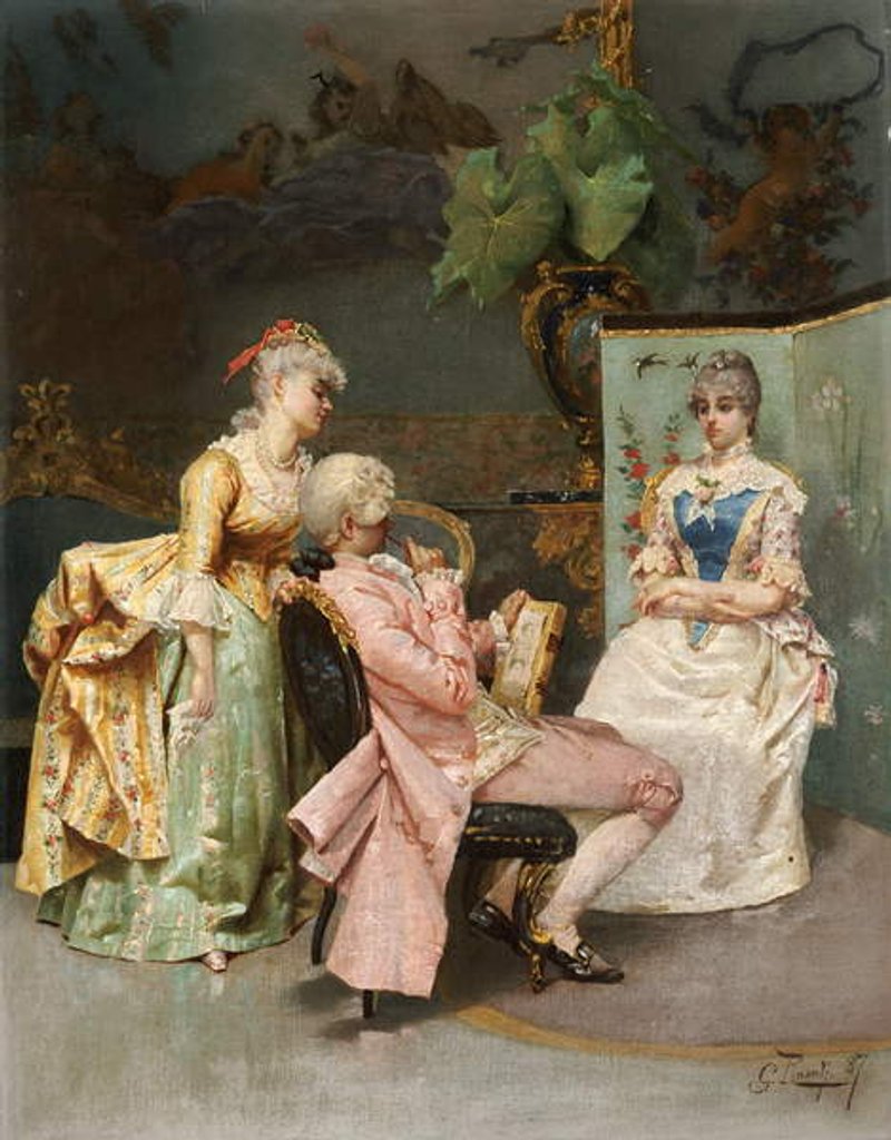 Detail of The Sitting, 1887 by Giulio Rosati