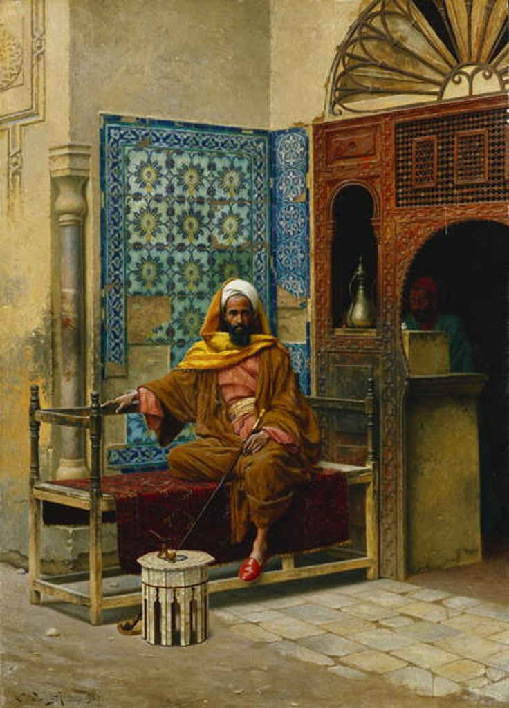 Detail of The Smoker, 1903 by Ludwig Deutsch