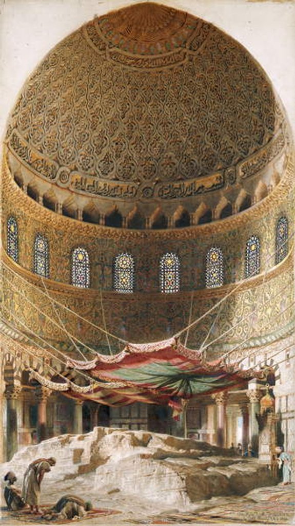 Detail of The Holy Rock, summit of Mount Moriah, Jerusalem, 1891 by Carl Haag