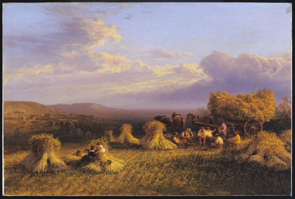 Detail of Harvest Scene, 1876 by George Cole
