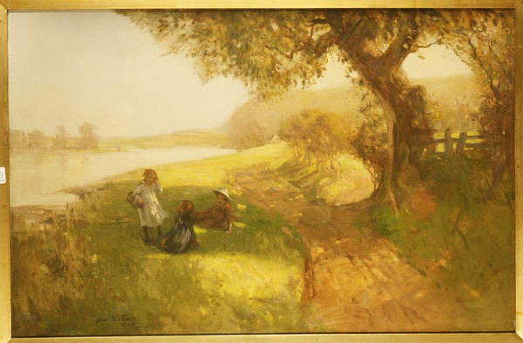 Detail of Summer Day - Children on the Banks of the Tweed, 1907 by James Wallace
