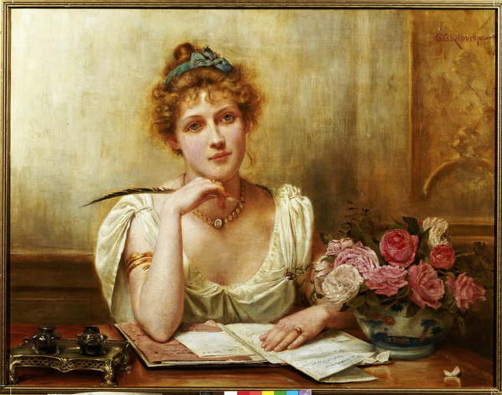 Detail of The Letter by George Goodwin Kilburne