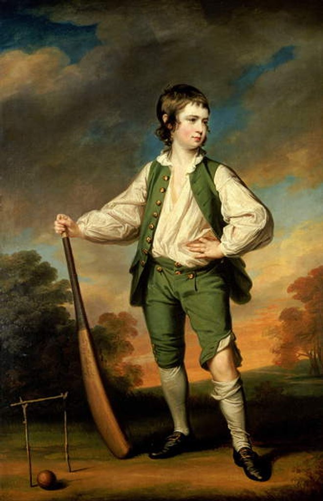 Detail of The Young Cricketer - Portrait of Lewis Cage, 1768 by Francis Cotes
