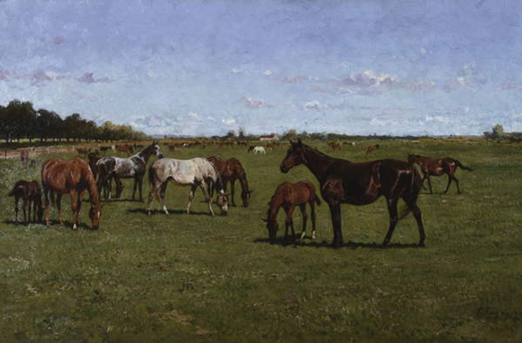 Detail of Mares and Foals, 1917 by Georg Koch