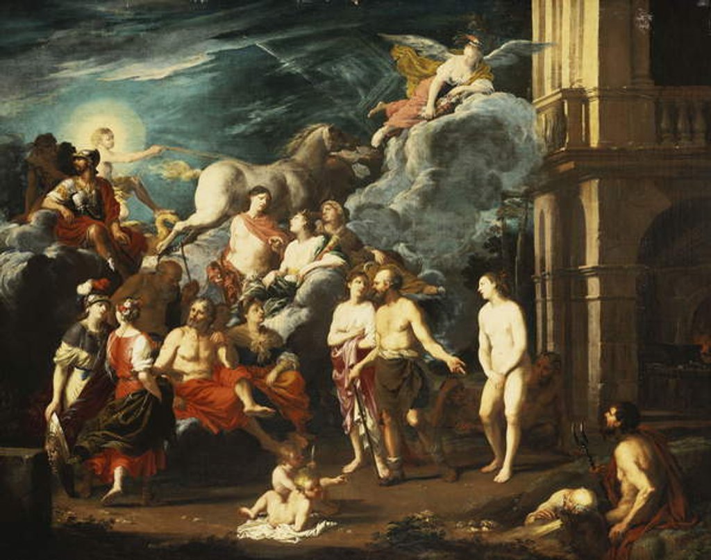 Detail of The Presentation of Pandora by Vulcan by Johann Heiss