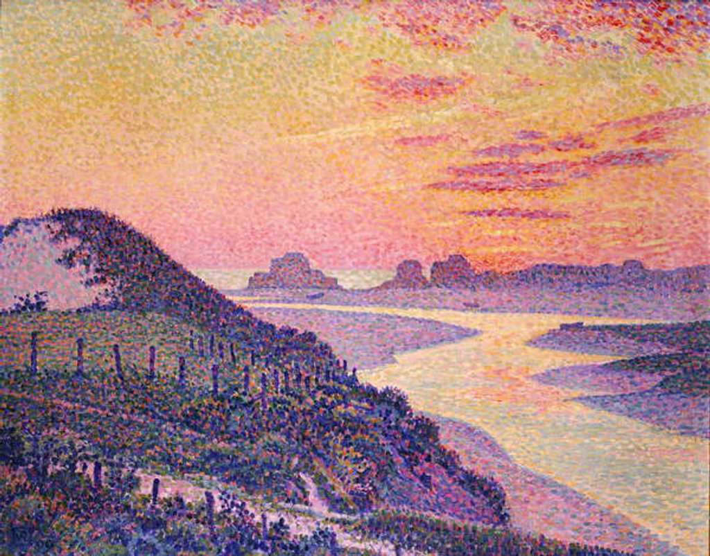 Detail of Sunset at Ambleteuse, Pas-de-Calais, 1899 by Theo van Rysselberghe