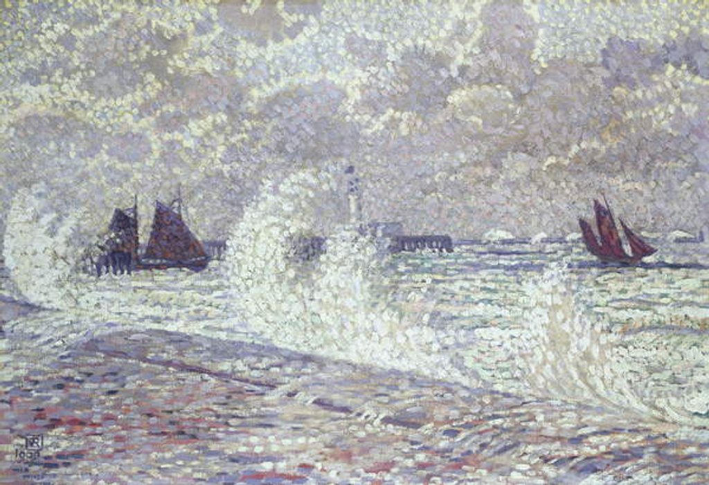 Detail of The Sea during Equinox, Boulogne-sur-Mer, 1900 by Theo van Rysselberghe