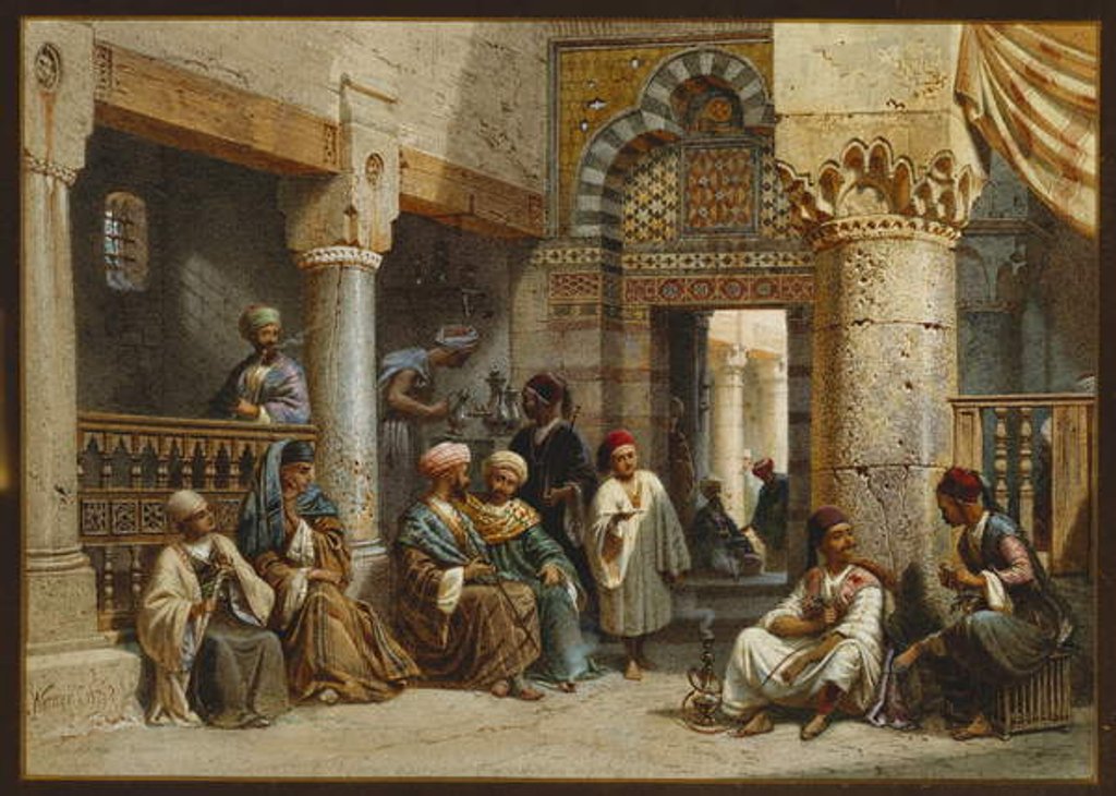 Detail of Arabic Figures in a Coffee House, 1870 by Carl Friedrich Heinrich Werner