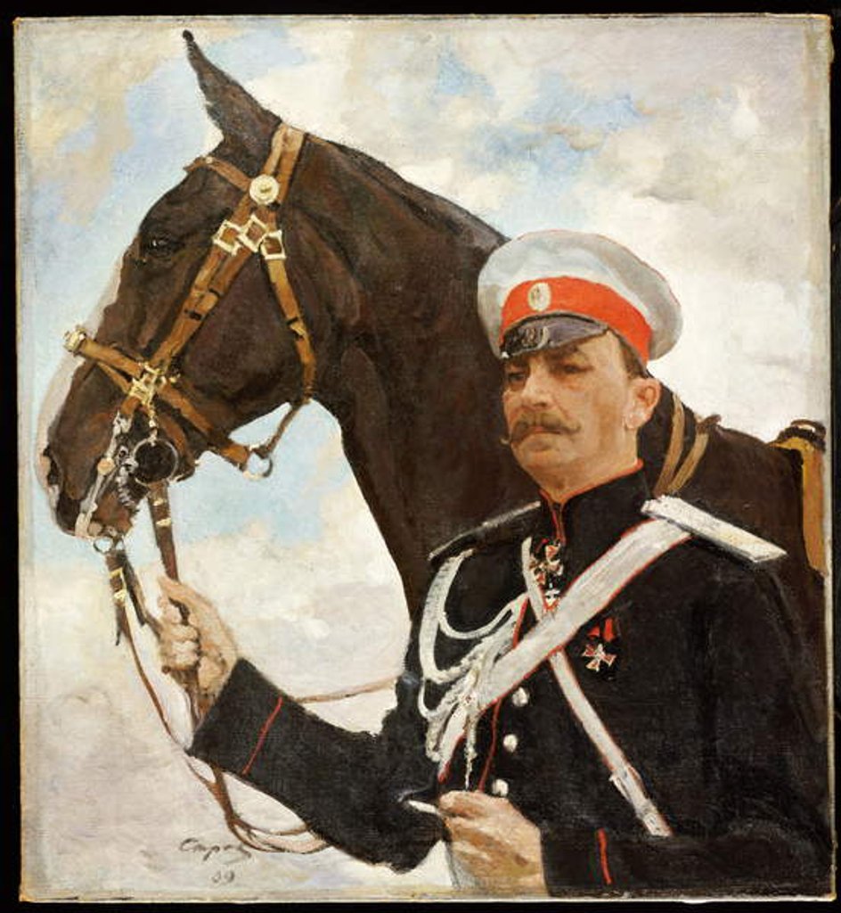 Detail of Portrait of Prince Feliks Feliksovich Iusopov, Count Sumarokov-El'ston, 1909 by Valentin Aleksandrovich Serov