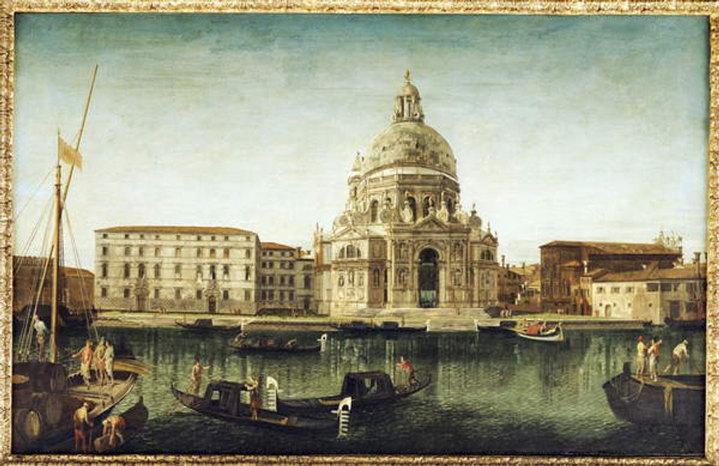 Detail of Santa Maria della Salute, Venice, with Gondolas on the Grand Canal by Michele Marieschi