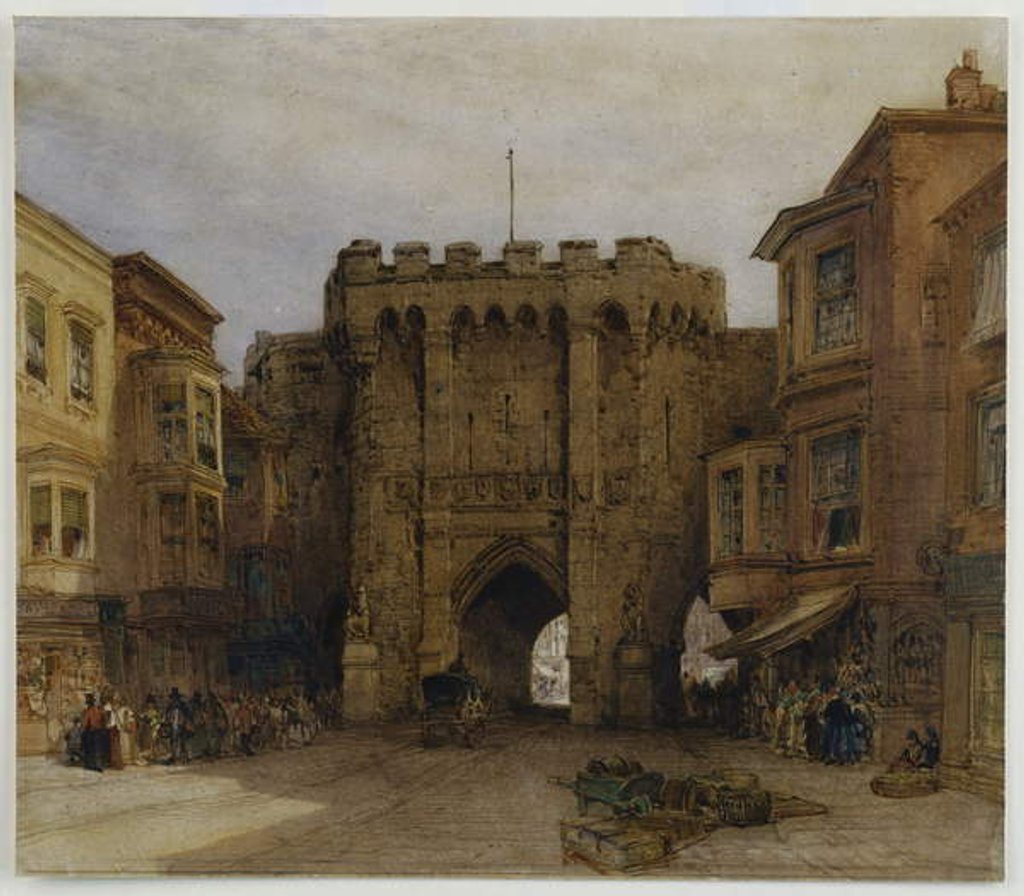 Detail of The Bar Gate, Southampton, 1888 by William Callow