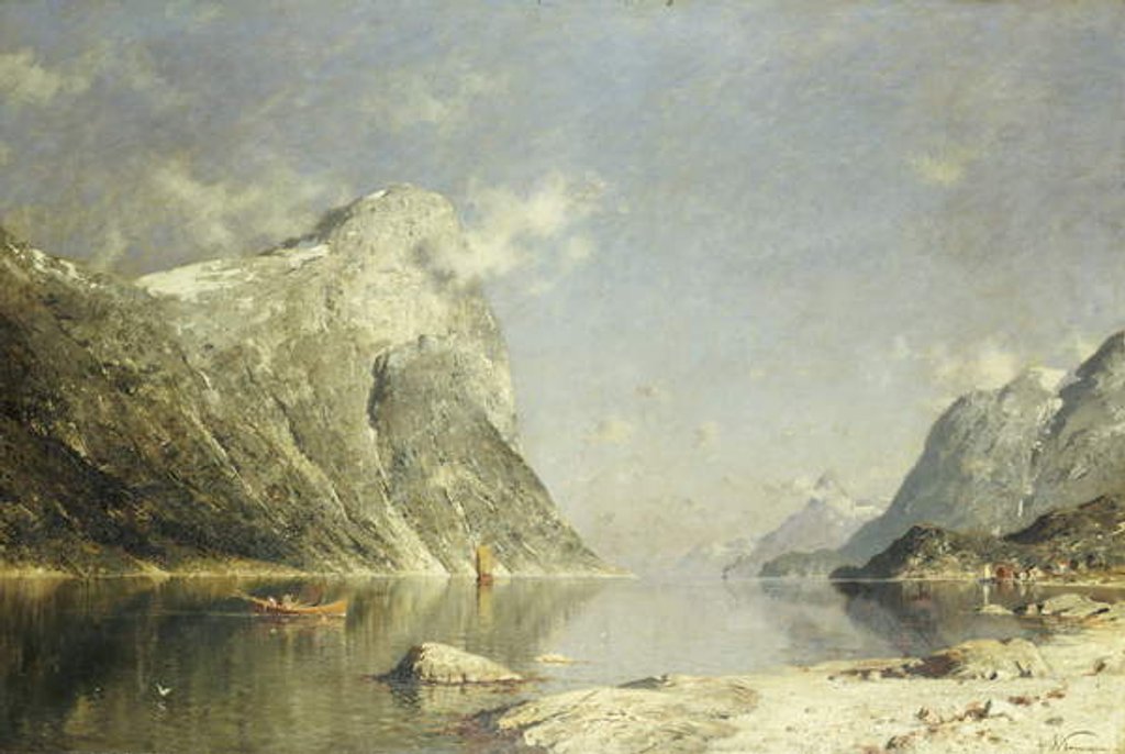 Detail of A Fjord Scene by Adelsteen Normann