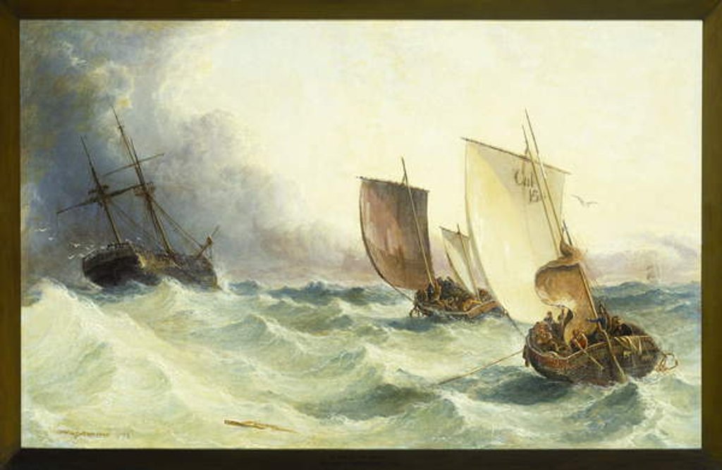 Detail of A Race for the Derelict, 1873 by Arthur Joseph Meadows