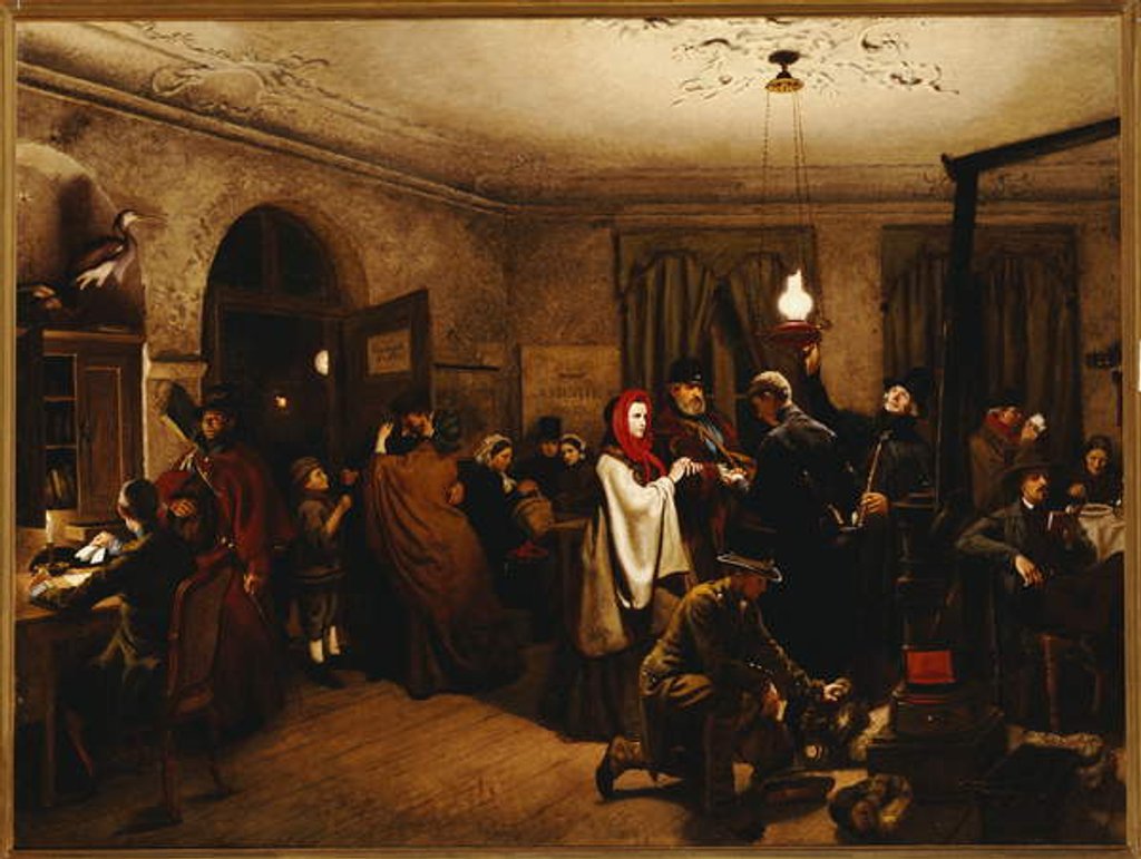 Detail of The Departure for America, 1859 by Felix Schlesinger