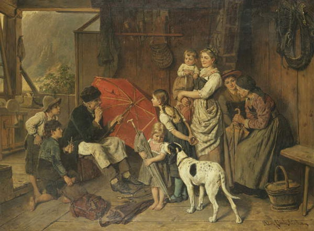 Detail of The Umbrella Man by Adolf Eberle