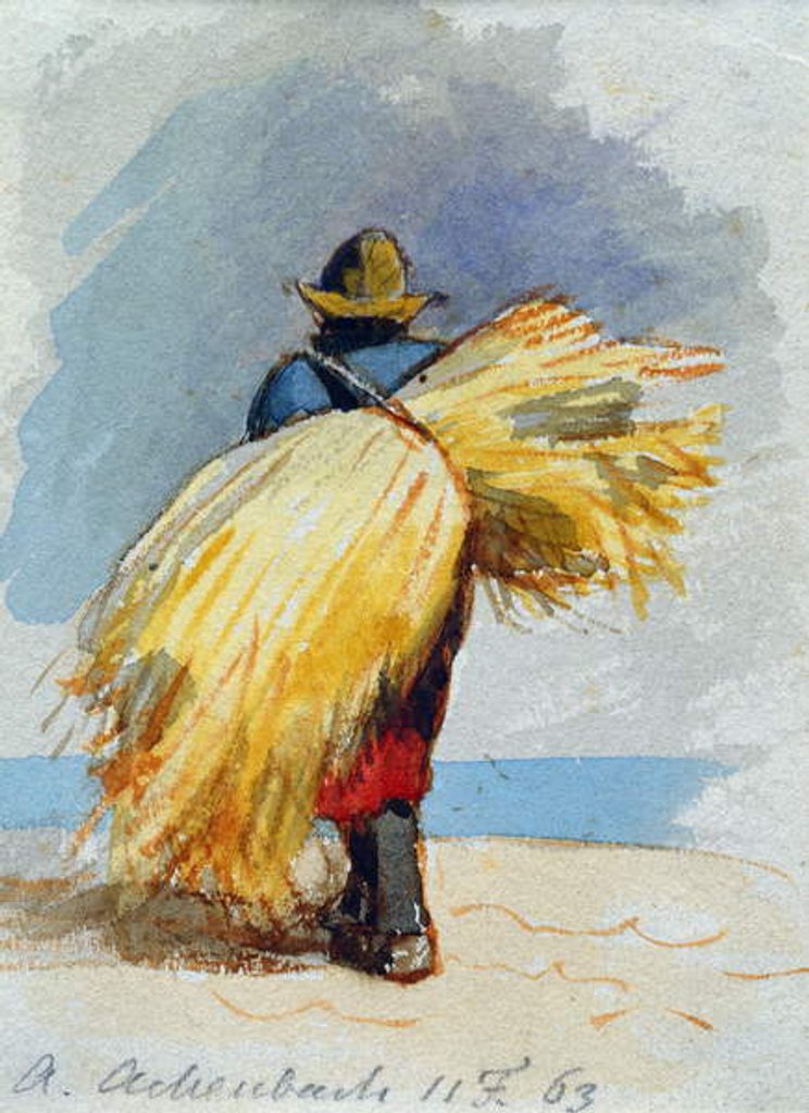 Detail of A Harvester, 1863 by Andreas Achenbach