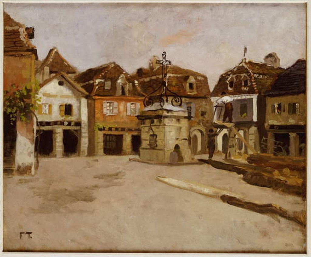 Detail of A Town Square by Fritz Thaulow