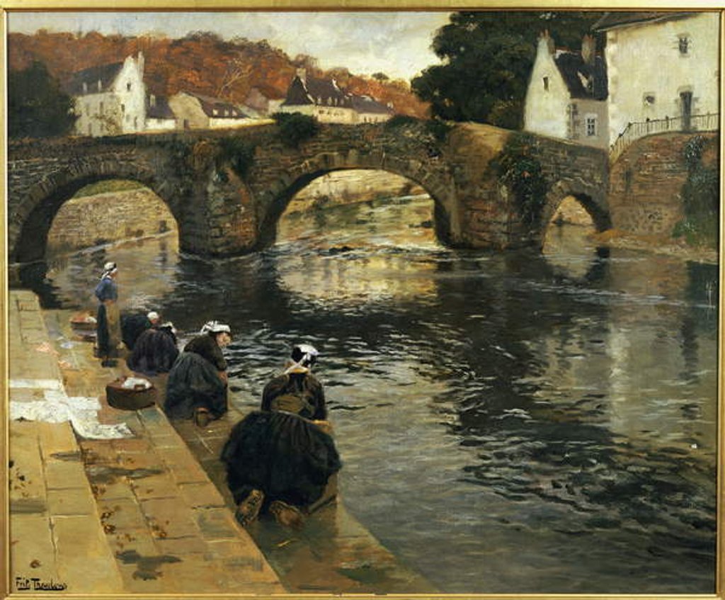 Detail of Washerwomen in the Morning at Quimperle by Fritz Thaulow
