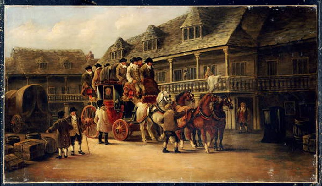 Detail of Boarding the Coach to London, 1879 by J.C. Maggs