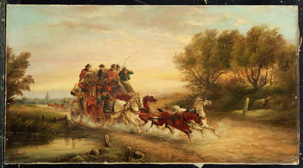 Detail of The Oxford to London Mail Coach, 1883 by J.C. Maggs