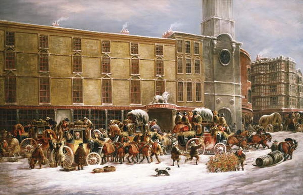 Detail of The White Lion Hotel and Tavern, Bristol, 1873 by J.C. Maggs