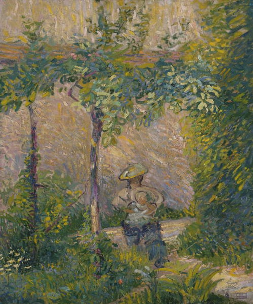 Detail of Woman in the Garden by Hippolyte Petitjean