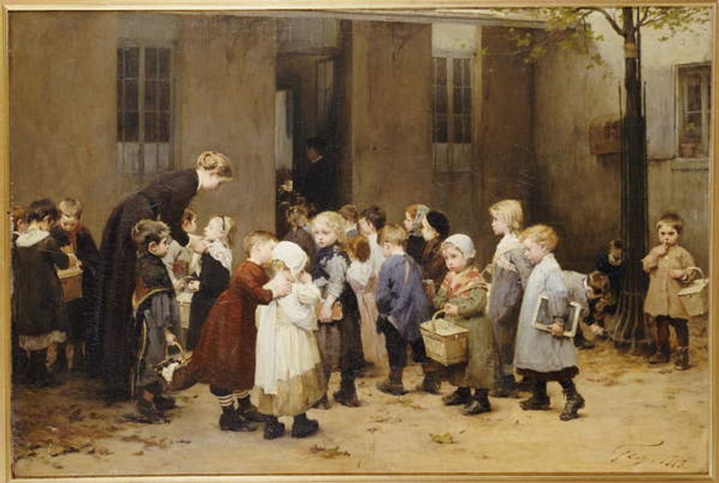Detail of Back to School by Henri Jules Jean Geoffroy